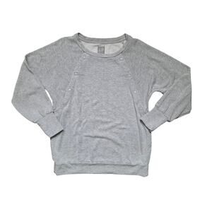 Gap Maternity Nursing Snap‑Button Sweatshirt Women’s Medium Gray Pullover